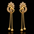 Gold-plated dangler earrings front view